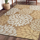 Beverly Rug Outdoor Rug 6x9 Modern Exotic Tropical Leaf Area Rugs for Indoor and Outdoor Patio Deck Porch Garden Water Resistant Washable Outside Carpet (6 x 9 Wooden) by CozyNest Decor