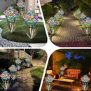 Homight Solar Metal Agave Butterfly Flower Stick Garden Sculpture - Outdoor Gift, Christmas Lights - Swaying Butterfly Garden Lights (2 PCS Blue) by CozyNest Decor