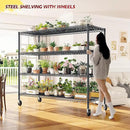REIBII 55.5''W Heavy Duty Metal Shelves with Wheels - 4PCS Adjustable Garage Storage Rack, 75.6" H X 55.5''W X 24" D by CozyNest Decor