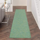 Nourison Home Positano 10' Runner Blue Green Fabric Modern Area Rug (10' Runner) by CozyNest Decor