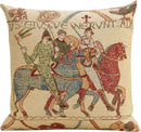 Charlotte Home Furnishings Bayeux Mont St. Michel Throw Pillow Cover 16" x 16" – Medieval Tapestry Cushion Case for Sofa, Couch, & Bed | Cotton Jacquard Woven in Europe | Insert Not Included by CozyNest Decor