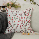 YOUR SMILE Christmas Red Classical Embroidery Jacquard Teal Leaf Pattern Square Decorative Throw Pillow Case Cushion Cover 18 x 18 inch by CozyNest Decor