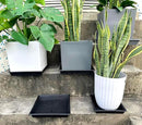 Square Plant Saucer 18 Inch 4 Pack, Plant Stand Plant Trays for Pots Heavy Duty Plastic Plant Saucers for Indoors Outdoors, Flower Pot No Holes Terracotta Plant Lover Gardening Gifts