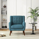 UIXE Accent Chair, Modern Upholstered Armchair in Fabric for Living Room, Comfy Club Arm Chairs Single Sofa Button Tufted Bedroom Reading Seat - Turquoise Blue, Set of 2 by CozyNest Decor