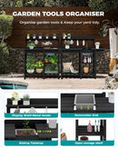 SERWALL Outdoor Potting Bench Potting Table with Sink, HDPE Potting Benches with Storage for Outside Gardening Table All Weather Use- Black by GreenHaven Gardens