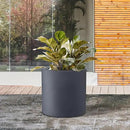 Kante 12.6" Dia Round Concrete Planter, Modern Style Large Cylindrical Plant Pot with Drainage Hole and Rubber Plug for Indoor Outdoor Patio, Charcoal by GreenHaven Gardens
