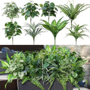 Artificial Greenery Plants Fake Plastic Leaves with Stems UV Resistant Large Bunches Outside Faux Plants Bushes for Outdoor Patio Garden Front Porch Yard Decor (Green) by CozyNest Decor