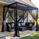 Mosquito Net for Patio 10 x 10 FT | Very Large Sizes & Fabric Designed for Outdoors | Insect House Screen Netting for Gazebo, Porch & Garden Terrace | Black Outside Canopy Bug Protection by GreenHaven Gardens