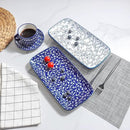 Selamica Ceramic Serving Platters, 12 Inch Serving Trays for Party Entertaining, Large Rectangular Serving Plates for Food, Set of 6, Vintage Blue by CozyNest Decor