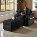 Accent Chair with Storage Ottoman Upholstered Living Room Chairs for Reading Chair with Chaise Lounge Chairs Indoor, Comfortable Armchair for Bedroom by CozyNest Decor
