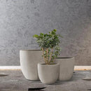 Kante 18",14",10" Dia Concrete Round Planters (Set of 3), Outdoor Indoor Large Planter Pots with Drainage Hole and Rubber Plug for Home Patio Garden, Weathered Concrete by GreenHaven Gardens