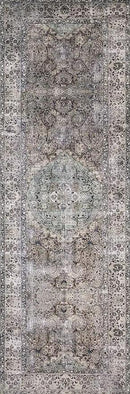 Loloi Layla Collection LAY-06 Taupe/Stone 2'-6" x 12'-0" .13" Thick Runner Rug, Soft, Durable, Vintage Inspired, Distressed, Low Pile, Non-Shedding, Easy Clean, Printed, Living Room Rug by CozyNest Decor