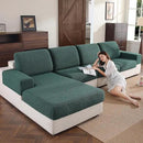 Couch Cushion Covers for Sectional Sofa, Stretch Soft Sofa Slipcovers Washable Wear-Resistant Universal Furniture Protector for Living Room(3 Seaters Covers, Green) by CozyNest Decor