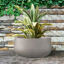 Kante 19.6" Dia Round Concrete Planter, Cement Plant Pots with Drainage Hole and Rubber Plug for Outdoor Indoor Garden Home, Modern Curvaceous Design, Weathered Concrete by GreenHaven Gardens