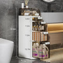 VECELO 5-Tier Narrow Beside Toilet Storage Cabinet, Plastic Bathroom Organizers and Storage with Drawers & Wheels, Space-Saving, Slim Toilet Paper Storage for Bathroom, Laundry Room, Small Space by CozyNest Decor