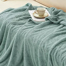 EMME Muslin and Fleece Twin Blanket Reversible - 60"*80" Teal Soft Warm Throw Blankets for Couch Bed Picnic Travel Bed by CozyNest Decor