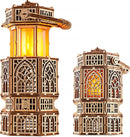 Wood Trick Antique Lantern Luminous LED 3D Wooden Puzzles for Adults and Kids to Build - 2-Mode Lighting - Engineering DIY Project Mechanical 3D Puzzle Model Kits for Adults by TinyTreasures Baby Boutique