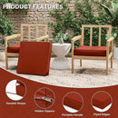Patio Chair Cushions 22 X 22 X 4 Inch Waterproof Outdoor Seat Cushions for Patio Furniture, Outdoor Sofa Couch Pads with Ties & Handle, Set of 2, Terra Red by GreenHaven Gardens