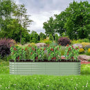 Raised Garden Bed Kit 8×2×1.4 FT Magnesium-Aluminum-Zinc Stainless Steel Metal Planter Box for Planting Outdoor Plants Vegetables（Light Green） by CozyNest Decor