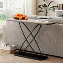 BECHAEO Farmhouse Narrow Console Table for for Living Room, 47.4" Rustic Narrow Entryway Table, Sofa Tables Behind Couch, Industrial Wooden Accent Tables for Hallway Foyer Warm Gray by CozyNest Decor