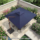 PURPLE LEAF 11ft Patio Umbrella Outdoor Square Umbrella Large Cantilever Umbrellas Windproof Offset Umbrellas Heavy Duty Sun Umbrella for Garden Deck Pool Patio, Navy Blue by GreenHaven Gardens