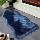 AMTOVO Faux Fur Rug, Dark Blue Area Rug, Fluffy Sheepskin Rug, Fuzzy Ultra Soft 2 x 4 ft Shag Rugs for Bedroom Sofa Throw Cushion Room Decor, Sheepskin by CozyNest Decor