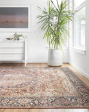 Loloi Layla Collection LAY-08 Red/Navy 5'-0" x 7'-6" .13" Thick Area Rug, Soft, Durable, Vintage Inspired, Distressed, Low Pile, Non-Shedding, Easy Clean, Printed, Living Room Rug by CozyNest Decor