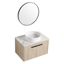 30" Modern Design Float Bathroom Vanity With Ceramic Basin Set, Wall Mounted White Oak Vanity With Soft Close Door, KD-PackingD-Packing Pieces