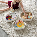 NaturalCozy 5-Piece Rectangle Storage Basket Set- Natural Cotton Rope Woven for Organizing! Small Basket for Montessori, Baby Nursery, Dog Toy Baskets, Cat Toy Box, Bathroom Organization Bin by TinyTreasures Baby Boutique