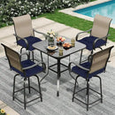 Aoodor 19" x 19" x 5" Tufted Outdoor Chair Cushions, Water Resistant & Fade Resistant Polyester Dining Chair Pads with 2 Straps for Patio Furniture, Set of 2 by GreenHaven Gardens