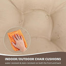 RACE LEAF Outdoor Seat Cushions Set of 2, 17" x 17" Square Patio Cushions, Plump Filling Tufted Water-Resistant Olefin Chair Seat Cushion with Ties for Non-Slip Support, Khaki by GreenHaven Gardens