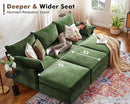 134.6" Oversized Modular Sectional Sofa, 6 Seater U Shaped Couch with Storage Ottoman with Reversible Chaise Deep Seat for Living Room, Apartment - Chenille Green by CozyNest Decor
