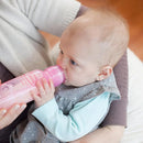 Dr. Brown’s Natural Flow® Anti-Colic Options+™ Narrow Baby Bottles, 8 oz/250ml, with Level 1 Slow Flow Nipple, 4 Pack, Pink/Clear by TinyTreasures Baby Boutique