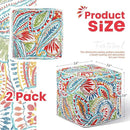Juexica 2 Pack Ottoman Poufs Indoor Outdoor Inflatable Ottoman Stool Cube Pouffe Square Footstool with Handle for Patio Garden Home Boho Decorative Living Room, Bedroom(16 x 16 x 16 Inches) by CozyNest Decor