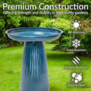 Sunnydaze Gleeful Garden Metal Bird Bath for Outdoors - Large Decorative Iron Birdbath - 23-Inch - Blue Glaze by GreenHaven Gardens