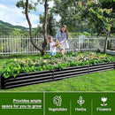 Land Guard 12×4×1ft Galvanized Raised Garden Bed Kit for Vegetables 2 Pack, Galvanized Super Large Metal Planter Raised Garden Boxes Outdoor (Gray) by CozyNest Decor