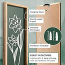 3D Floral Green Wall Art (Set of 3) Lightweight, Wooden Ready-to-Hang Boho Framed Wall Art for Bathroom, Master Bedroom, Living Room or Office - Premium Sage Green Farmhouse Decor - Gift-Boxed by CozyNest Decor