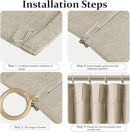 FMFUNCTEX Pinch Pleated Curtains 84 Inches Long for Living Room, Beige Semi Sheer Faux Linen Textured Pleat Drapes for Bedroom with Hooks, Light Filtering Neutral Farmhouse Window Drapes 2 Panels by CozyNest Decor
