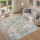Area Rug for Living Room: 5x7 Washable Neutral Abstract Modern Soft Rugs Non Slip Indoor Floor Stain Resistant Carpet for Bedroom Dining Room Office Nursery - Blue Brown by TinyTreasures Baby Boutique