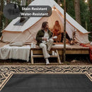 Outdoor Rug 9x12 Patio Waterproof Mat Camping Carpet Outside Area Rug Reversible Brown Rugs for RV Deck Entryance Porch Picnic Balcony Beach by GreenHaven Gardens