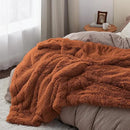 Bedsure GentleSoft Fluffy Burnt Orange King Size Blanket for Bed, Thick Soft Sherpa Faux Fur Fleece Bedding Fuzzy Plush Winter Warm Heavy Large King Blanket, Cozy Orange Gifts for Men Women, 108x90 by CozyNest Decor