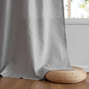 MYSKY HOME 90 Inches Long Living Room Curtains 2 Panels Boho Semi Sheers Light Filtering for Bedroom Windows, Linen Look Texture Soft Touch Country Back Tab, 50" Wide x 90" Long, Dove Grey, 2 Panels by CozyNest Decor