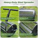 Walensee 44 Inch Compost Spreader Peat Moss Spreader with Side-Latch Design, Upgraded Large-Capacity Metal Mesh Roller for Lawn and Garden Care, Durable Manure Spreader for Seeding and Fertilizing by GreenHaven Gardens