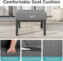 Solaste Outdoor Footstools Patio Ottoman Set of 2, Aluminum All-Weather Outdoor Footrest Seat with Removable Cushions, Patio Furniture Ottomans for Garden, Backyard, Poolside-Gray by CozyNest Decor