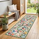 Runner Rug for Entryway: 2x6 Kitchen Rugs Non Slip Washable Ultra-Thin Soft Floral Carpet Indoor Floor Stain Resistant Carpets for Hallway Bedroom Kitchen Laundry Bathroom Dorm Green by TinyTreasures Baby Boutique