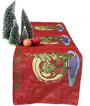 DaDa Bedding Red Santa Claus Christmas Tree Woven Tapestry Dining Table Runner (17615)