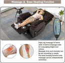 4 OKIN Motor Power Lift Recliner Chair for Elderly Adults Extra Large Lay Flat Recliners with Massage Heat, Adjustable Head-Back-Lumbar-Leg-Support, Extended Footrest, 2 Cup Holders by CozyNest Decor