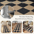 Lahome Checkered Easy Jute Runner, 2x6 Kitchen Runner Rug Non Slip Washable Outdoor Rug for Entryway Indoor, Checkerboard Black Indoor Outdoor Carpet for Hallway 6ft Entry Front Door by CozyNest Decor