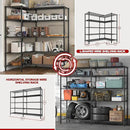 REIBII 5 Tier Wire Shelving Storage Shelves Loads 1430LBS, 58" W Metal Shelving Unit for Storage Adjustable Heavy Duty Garage Shelving Pantry Shelves Kitchen Shelving, Black, 2 Pack by CozyNest Decor