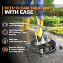 EDOU 20-Inch Dual Handle Pressure Washer Surface Cleaner, Wheels - Heavy Duty Composite Surface Pressure Washer - 4000 PSI Max - Includes 3/8-Inch Quick Connector Kit, Teflon Tape, Adapter Set by GreenHaven Gardens